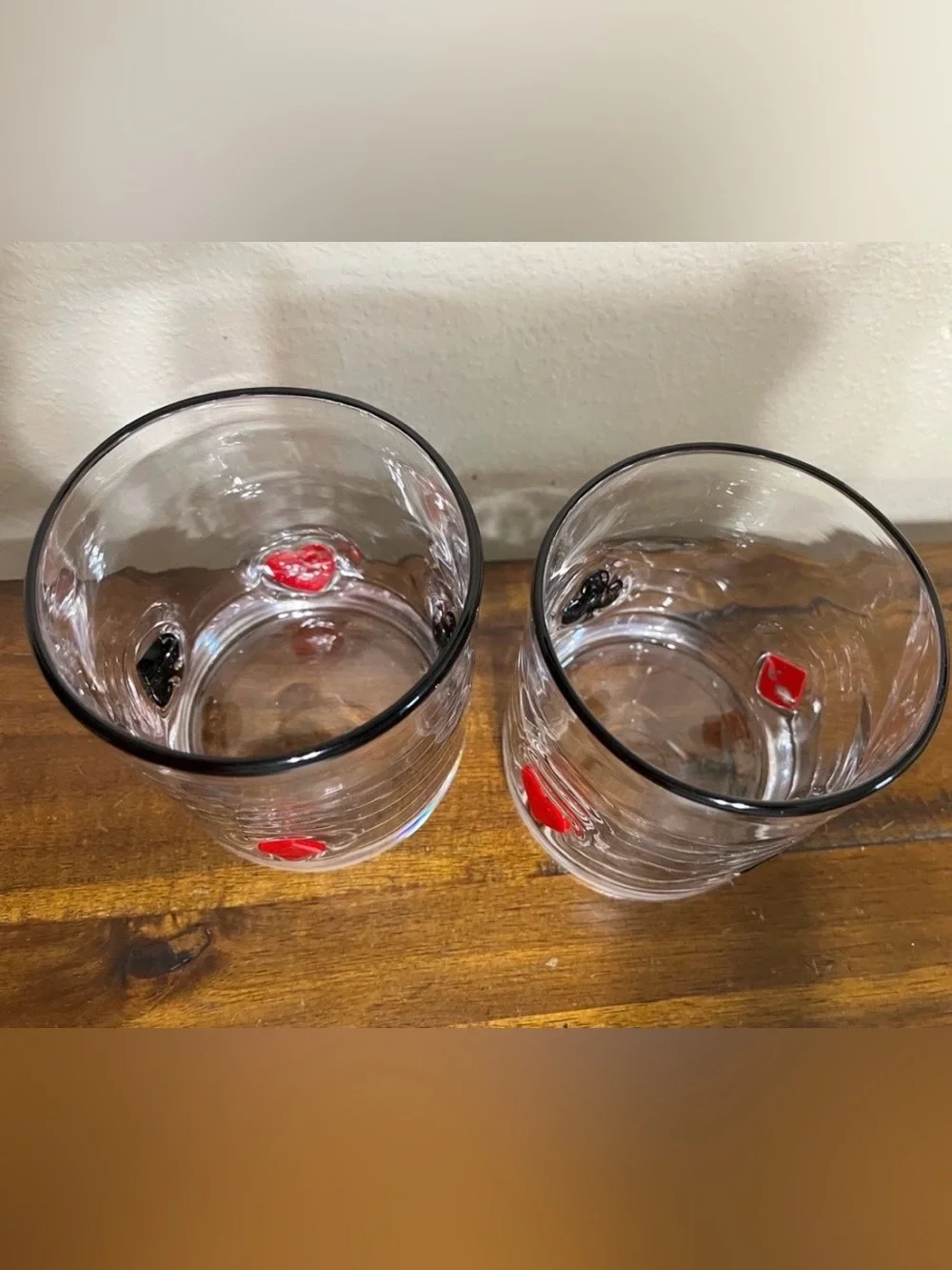 Card Suit Glass Tumbler Set